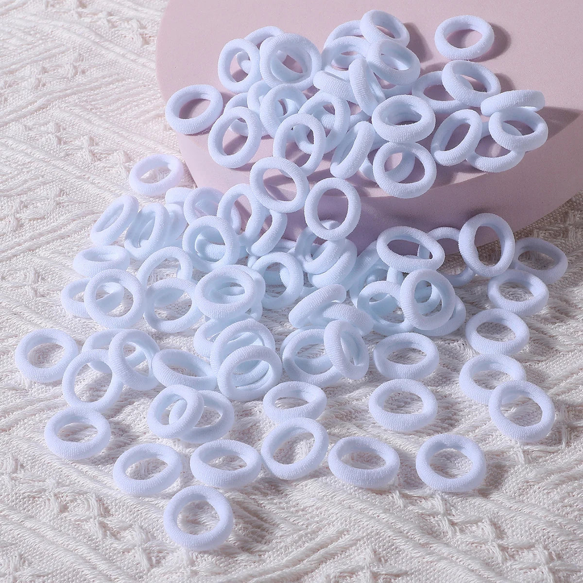100PCS Colorful Basic Nylon Ealstic Hair Ties for Girls Children Ponytail Hold Scrunchie Rubber Band Kids Basic Hair Accessories - Clikcy