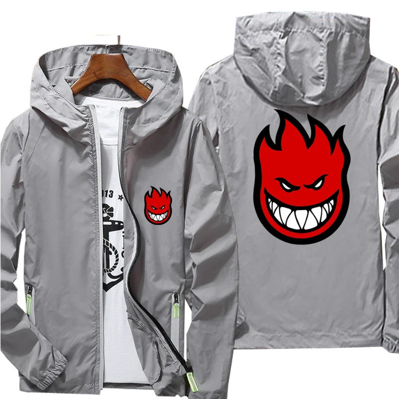 Ripper Spitfire Zombie Wheels Bomber Men Jacket Plus Size Thin Windbreaker Skin Ultra Light Slim Fit Pilot Hooded Coat Cycling - Clikcy