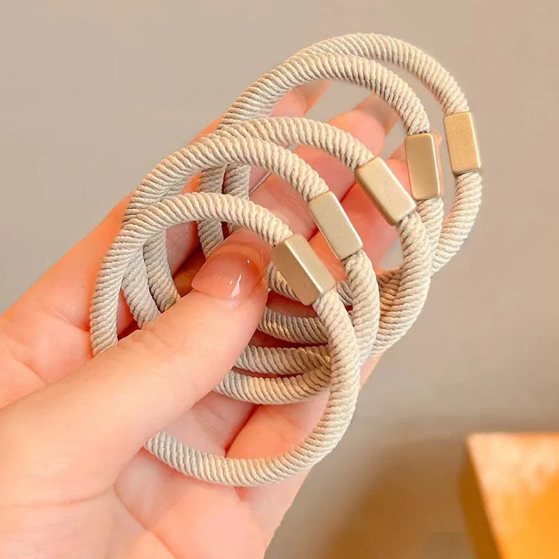 AWAYTR 5PCS New Girls Elastic Hair Rubber Bands  Headbands Women Hair Tie Hair Gum Ponytail Hair Holders Hair Accessories - Clikcy
