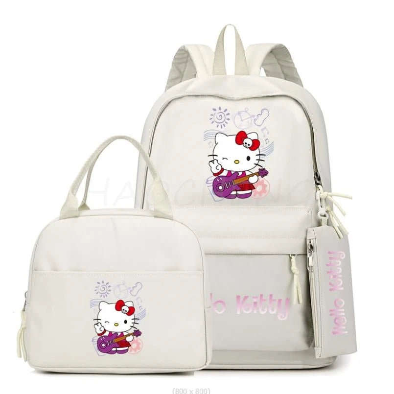 3Pcs/set Cinnamoroll Backpack Teen Girl Student Back To School Schoolbag Lass Anime Lunch Bag Pencil Case Women Leisure Rucksack - Clikcy