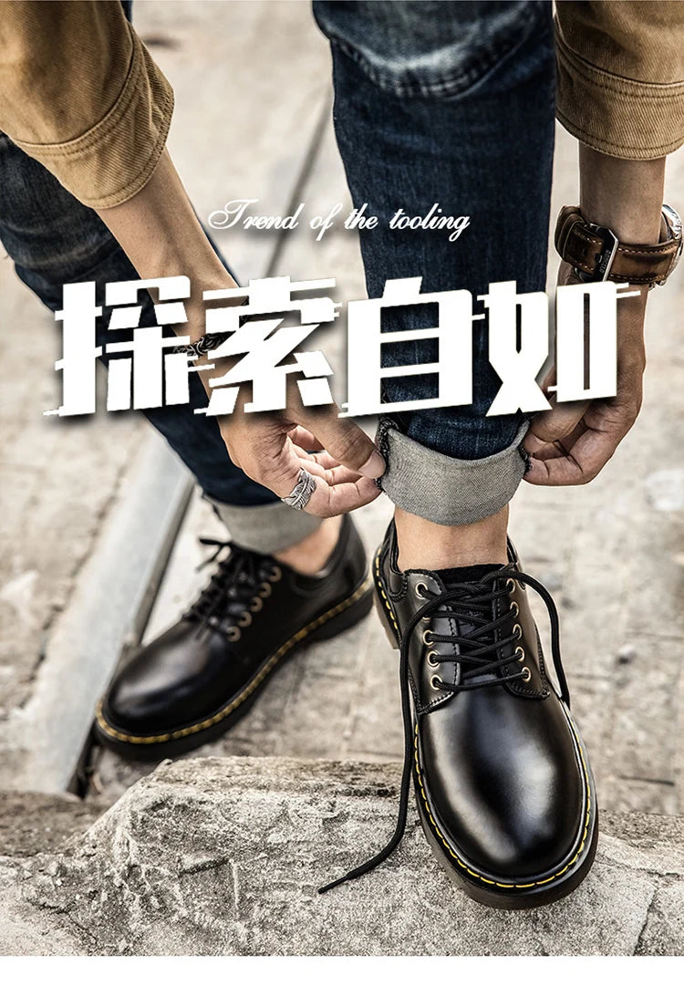 Autumn Classic Luxury Leather Shoes Men Casual Business Oxford Shoes Men Tooling Shoes Men Designer Black Formal Shoes For Men