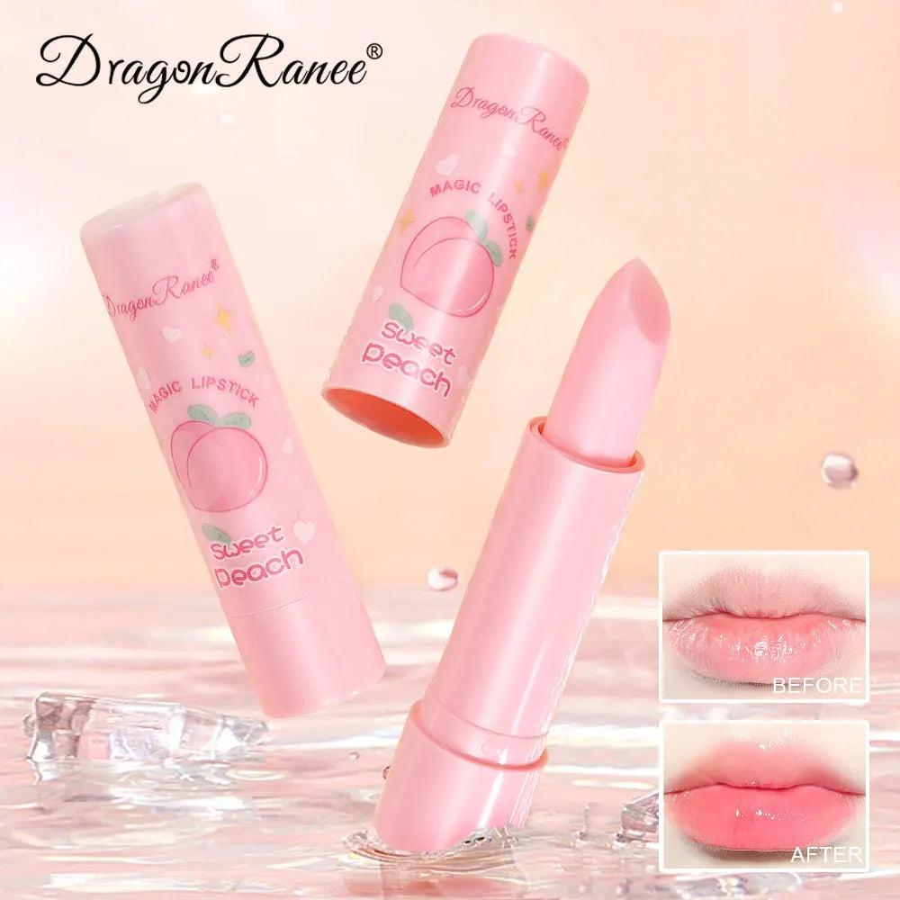 1PC Color Changing Lip Balm Temperature Change Tinted Lipstick Peach Moisturizing Lasting Waterproof Makeup Lip Care Cosmetics - Clikcy