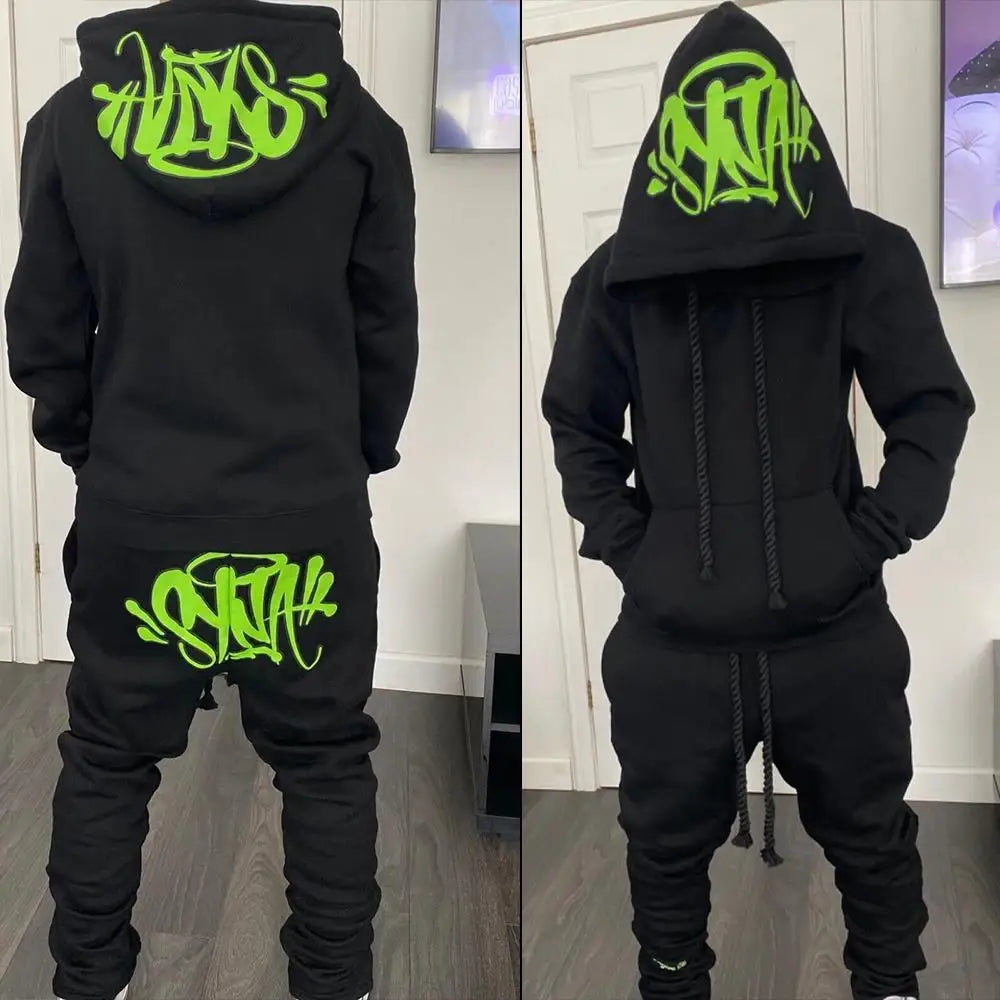 Brand Hip Hop Tracksuit Cotton Casual Hooded Harajuku Street Men Women Hoodies Pants Hip Hop Sportswear Tops Sports Trousers - Clikcy