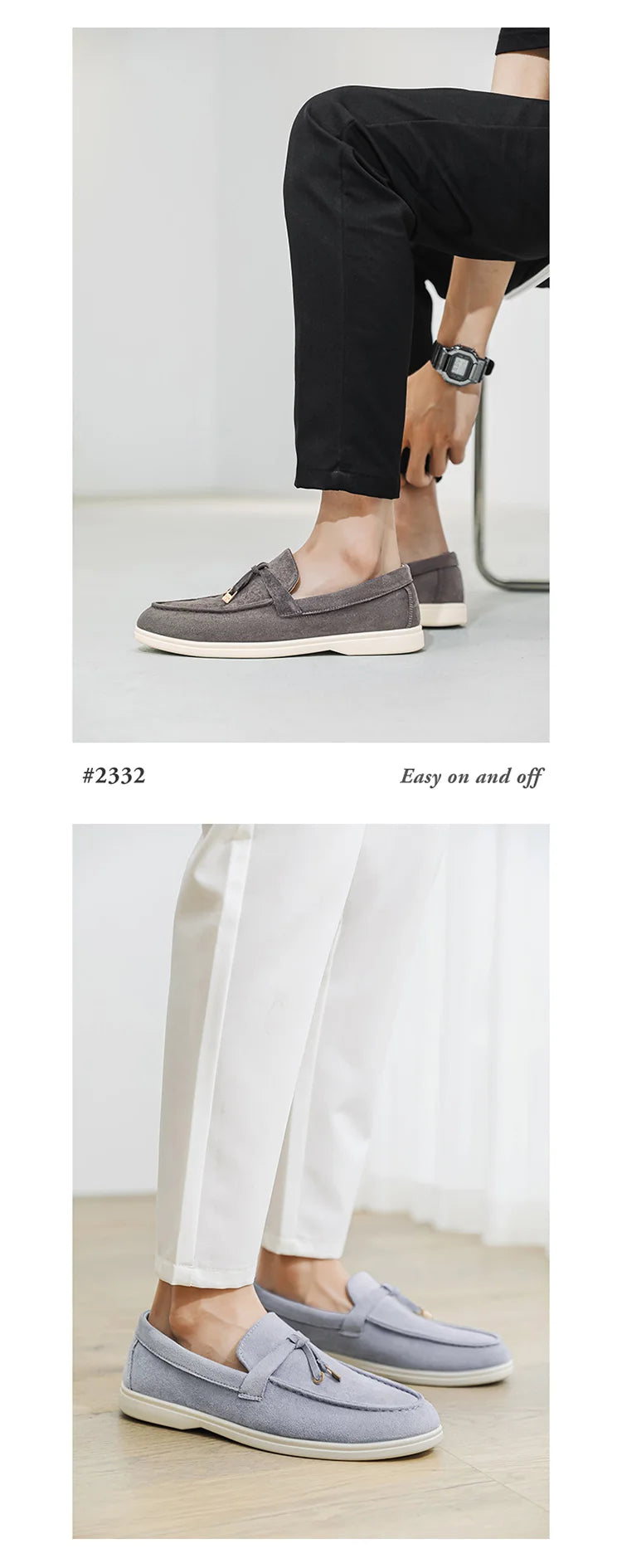 Summer Beige Moccasins For Men Comfortable Suede Casual Designer Men's Shoes Lightweight Slip-on Men Loafers zapatos para hombre - Clikcy