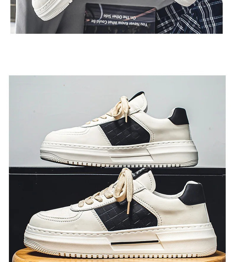 Men's Casual Shoes 2025 New Fashion Platform Shoes Outdoor Casual Sneakers Men Street Skate Shoe Lace-up Shoes Zapatillas Hombre - Clikcy