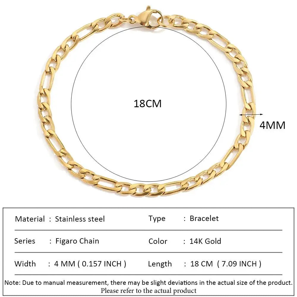 SUNIBI Classic Snake Chain Bracelets for Women Trend  Fashion Stainless Steel Cuban Chain Bracelet Trendy Woman Gifts Jewelry