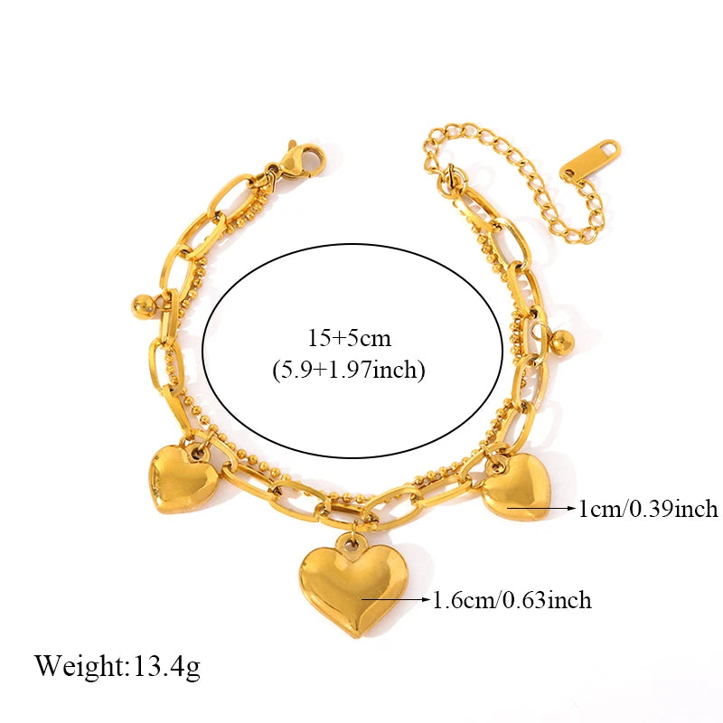 EILIECK 316L Stainless Steel Gold Color Bangles Bracelet For Women New Trendy Wrist Chain Waterproof Jewelry Gift Party Bijoux - Clikcy