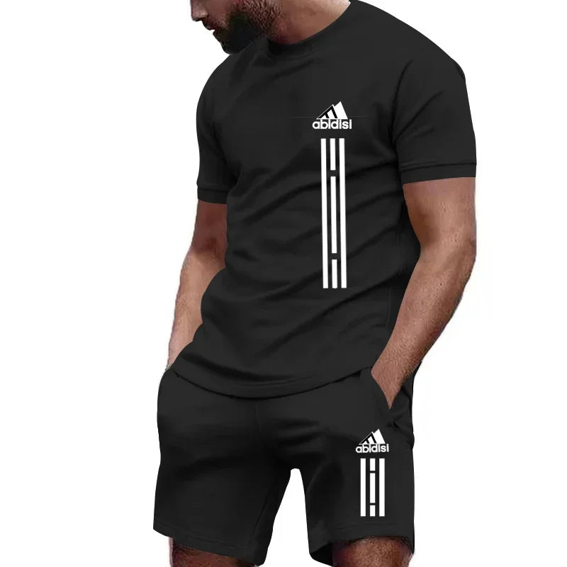 Summer Men's Sets Fashion Tracksuit Men Short Sleeve T Shirts+Sport Shorts Suit Men Casual Men Clothing Mens Joggers Sets M-3XL - Clikcy