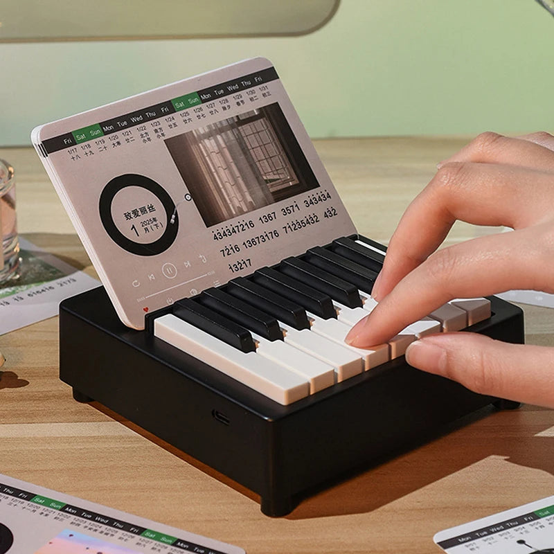 15 Keys Piano Calendar 2025 Music Sheets Toy Desktop Peripheral Ornaments With Music Calendar Cards Gift For Fans - Clikcy