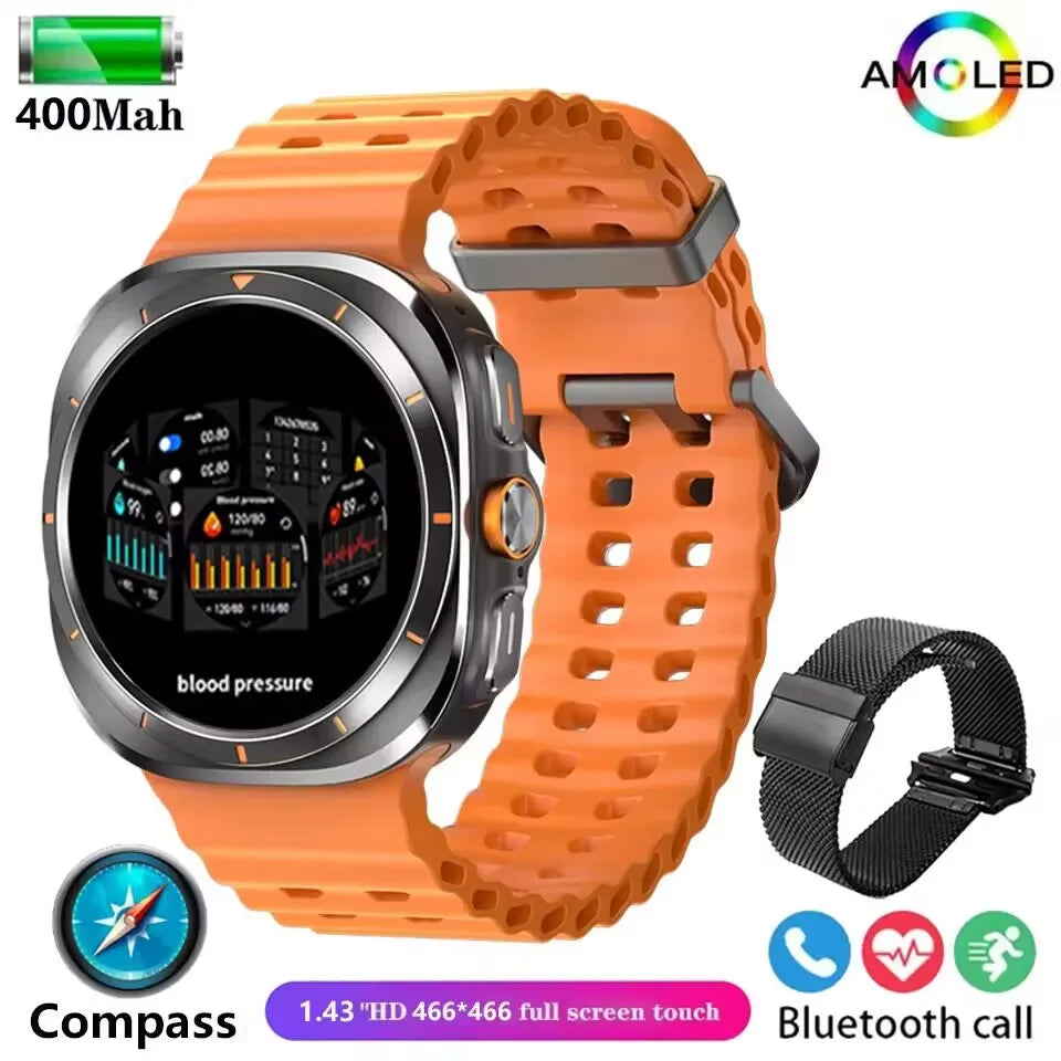 2025 Watch 7 Ultra 47mm Smart Watch IP68 Waterproof Bluetooth Call Compass Smartwatch for Men Women 1.43" AMOLED Screen SpO2