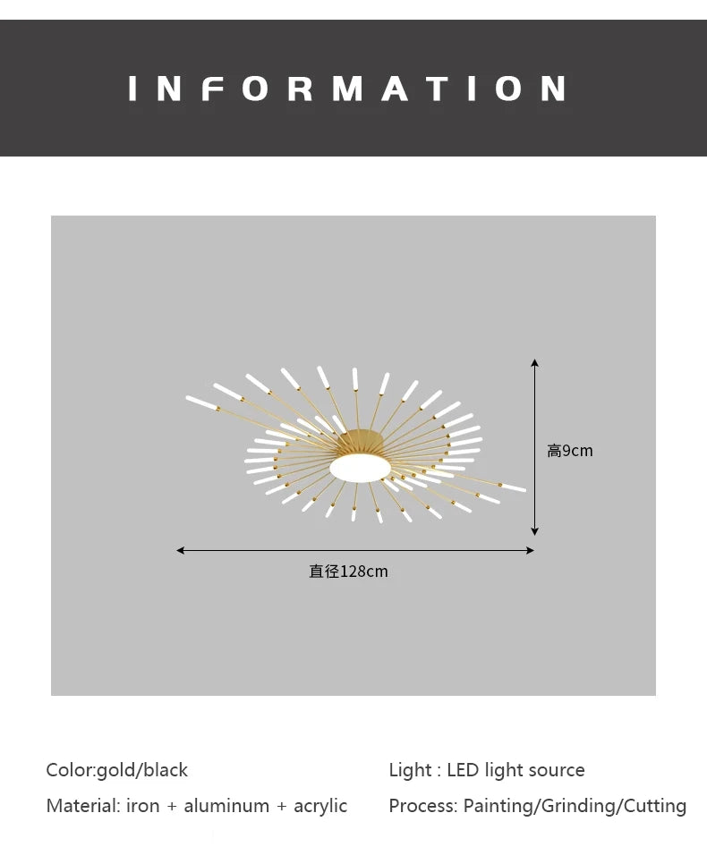 Modern Creativity Fireworks Led Ceiling Lights Living Dining Room Ceiling Chandeliers Lighting Bedroom Luster Lamps Luminaire - Clikcy