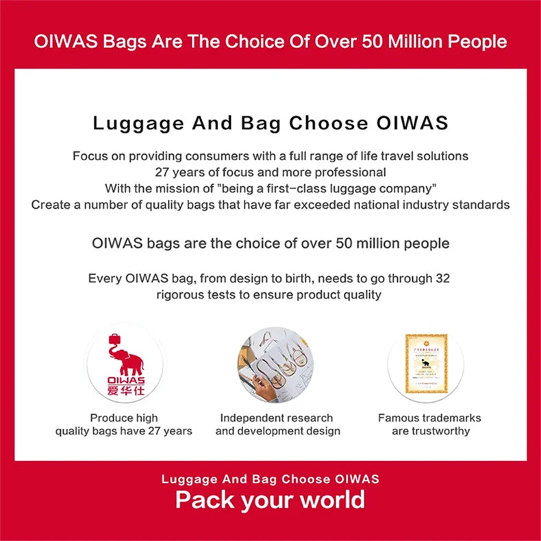 OIWAS Travel Bag on Wheels Men's Trolley Backpack Business Large Capacity Gym Sport Bags Travel Luggage Sets For Women Teens - Clikcy