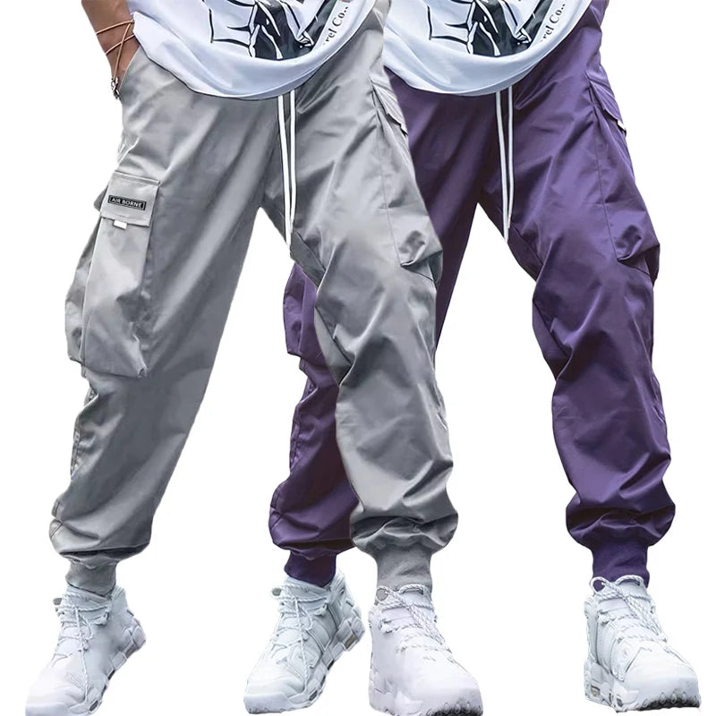 Fashion Lightweight Cargo Pants Summer Breathable Casual Sweatpants 2/1Pcs Hip-Hop Drawstring Trousers Outdoor High Street Pants - Clikcy