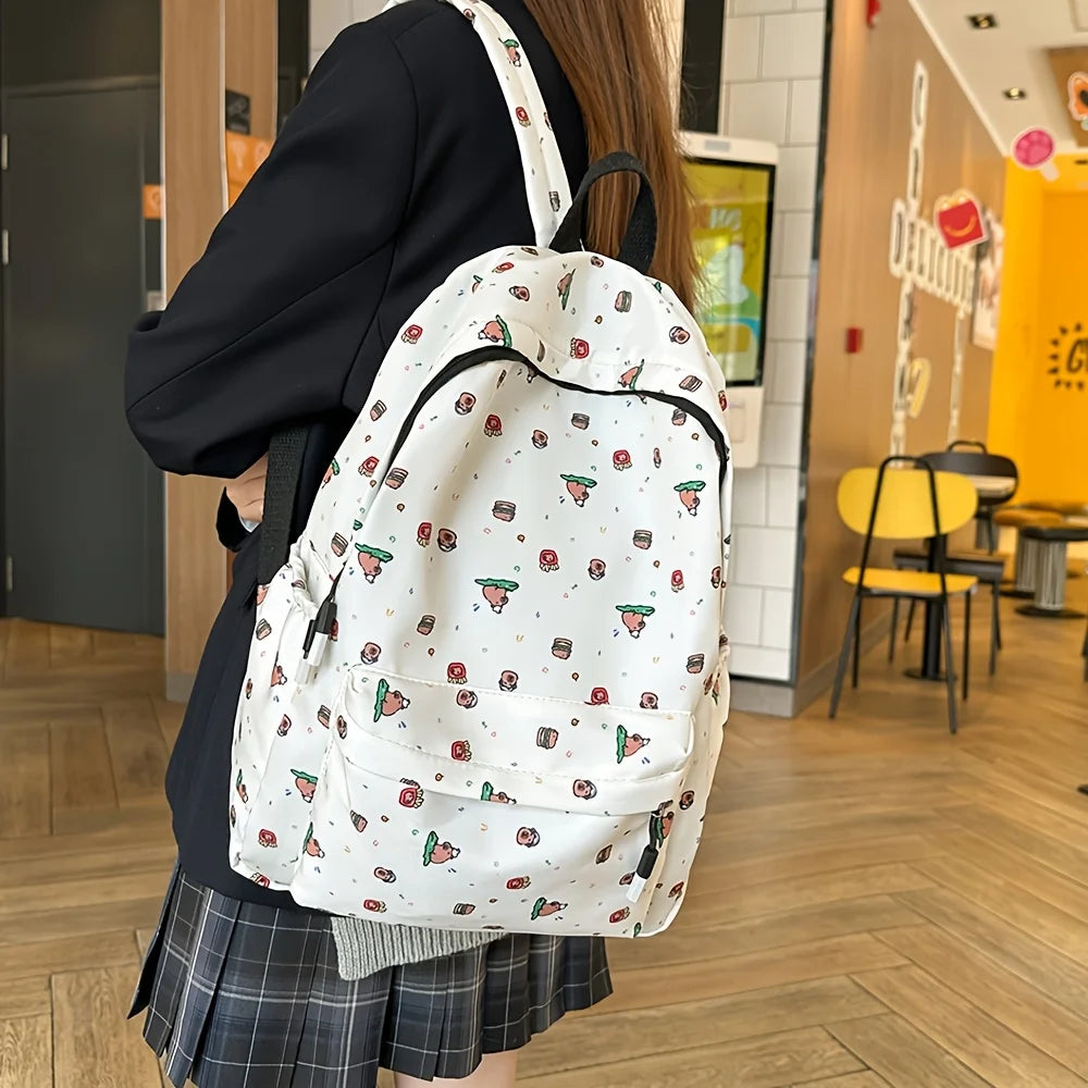 Instagram Cute Cartoon Printed Backpack Harajuku Ulzzang Japanese Soft Girl Bag Girl Backpack - Clikcy