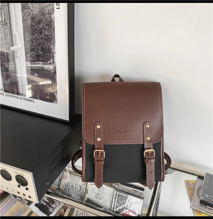 Preppy style women backpack Large Capacity Laptop Bag Casual School Backpacks for Girls patchwork Travel bags for Female totes - Clikcy