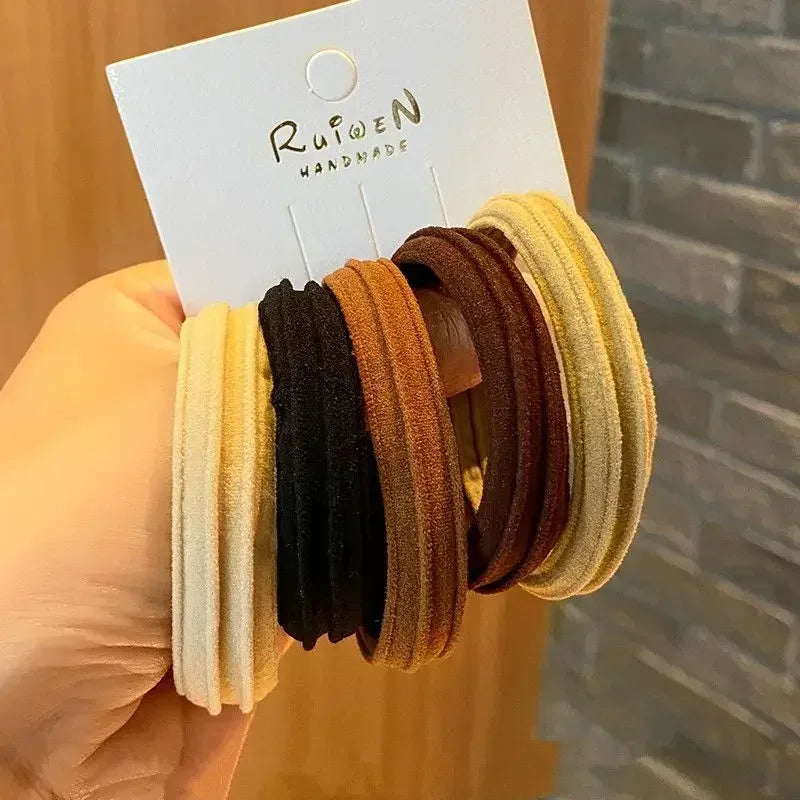 5pcs/Bag Women High Elastic Seamless Hair Rope Durable Girls No Crease Ponytail Holder Rubber Band Hair Accessories - Clikcy