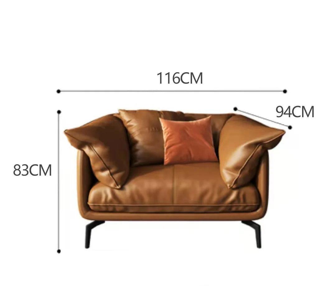 Modern Minimalist Living Room Leather Sofa  Apartment Furniture Set Combination Wtih Customzied Color - Clikcy