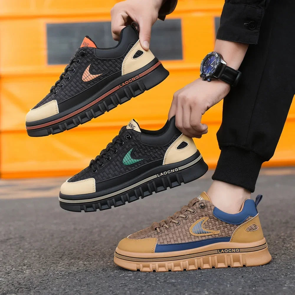 Spring and Autumn paragraph Men Chunky Sneakers Fashion Non-slip  Men's Sneakers comfortable Casual Board Shoe