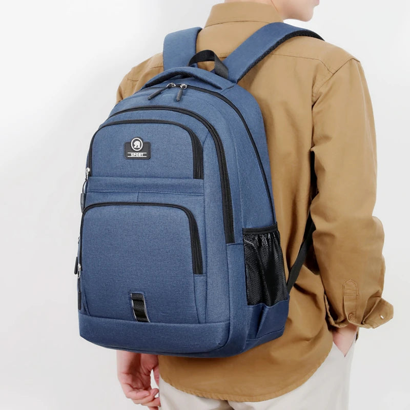 Ins Korean Version of Solid Color Simple Fashion Backpack Men's New Male and Female Leisure Middle School Backpack Tide - Clikcy