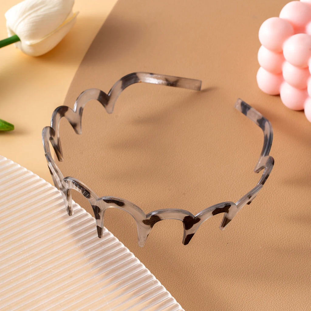 Korean Women Hair Comb Headband Plastic U Shape Hair Hoops Fixed Teeth Non-Slip Fluffy Top Hair Bands Headwear Hair Accessories - Clikcy