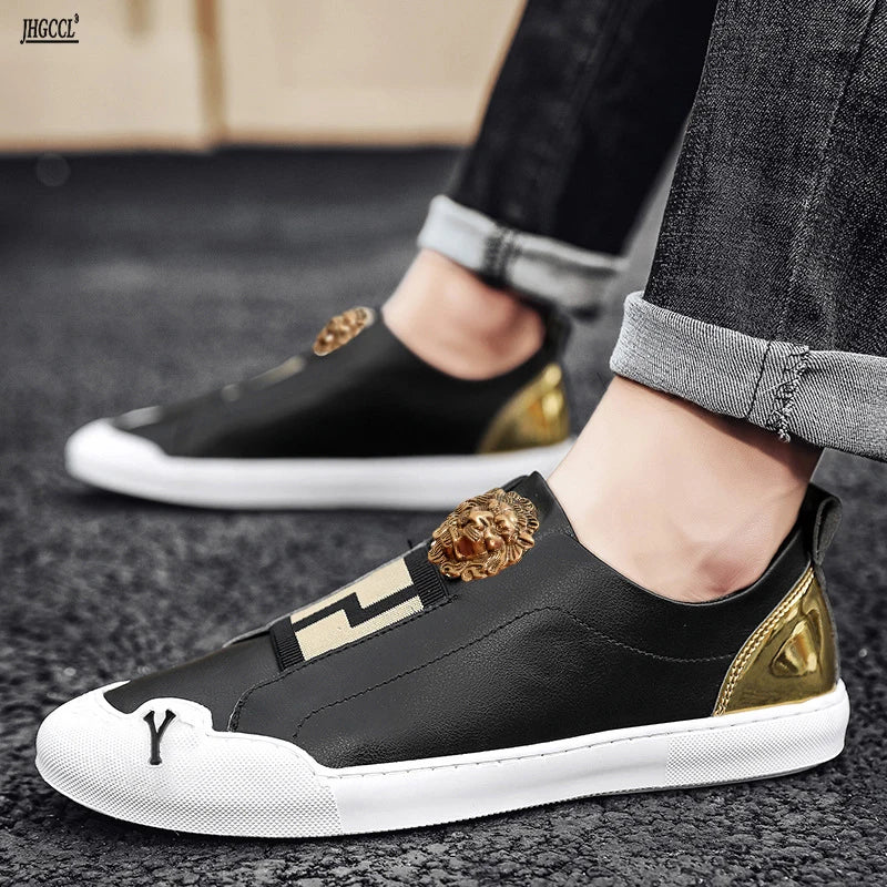 Four seasons casual shoes men's continental station British casual foot cover low tide luxury small white shoes daily casual sho - Clikcy