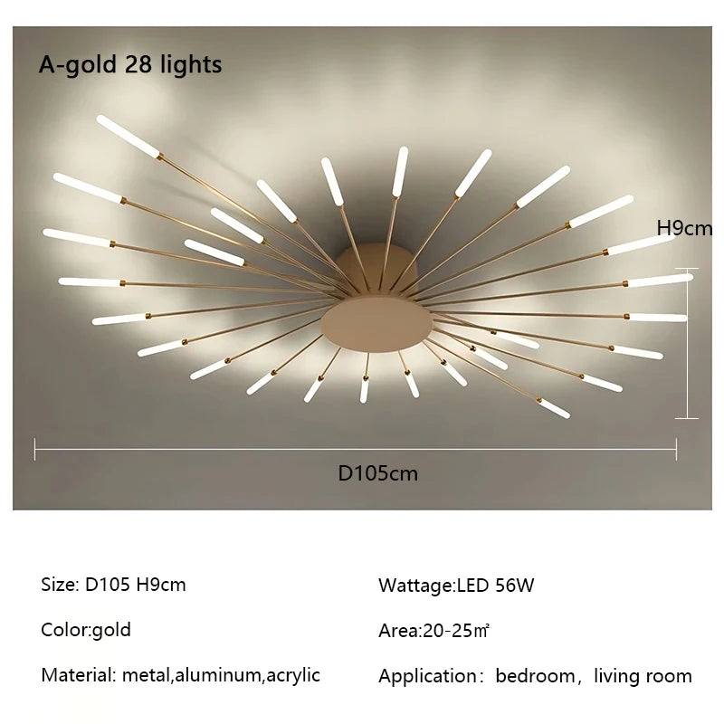 Modern Creativity Fireworks Led Ceiling Lights Living Dining Room Ceiling Chandeliers Lighting Bedroom Luster Lamps Luminaire