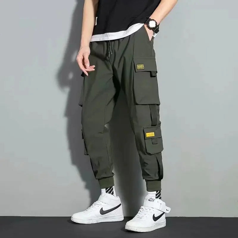 Men's Cargo Pants Summer Thin Work Trousers Loose-Fit Plus Sizes Casual Pants Sweatpants For Men - Clikcy