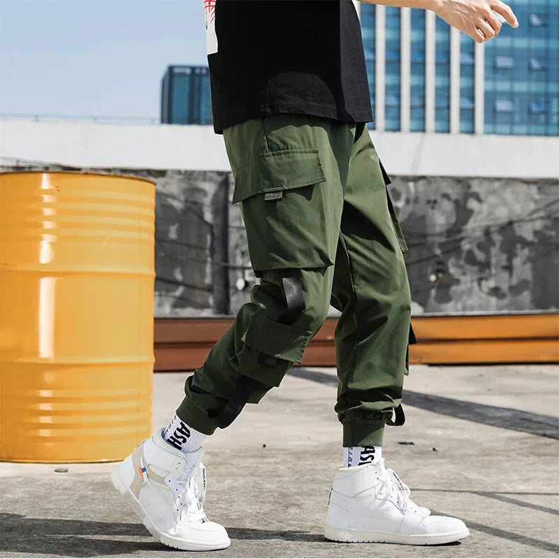 Men's Casual Cargo Pants Spring Summer American Streetwear Loose Plus Size Straight Leg Youth Stylish Modern Utility - Clikcy