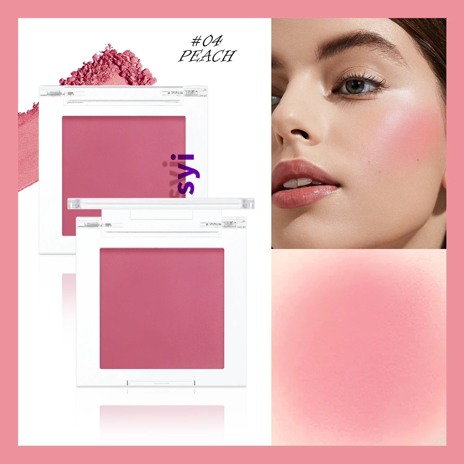 Monochrome blush, brightening matte cosmetics, highlighting, expansion color, youthful and natural makeup - Clikcy