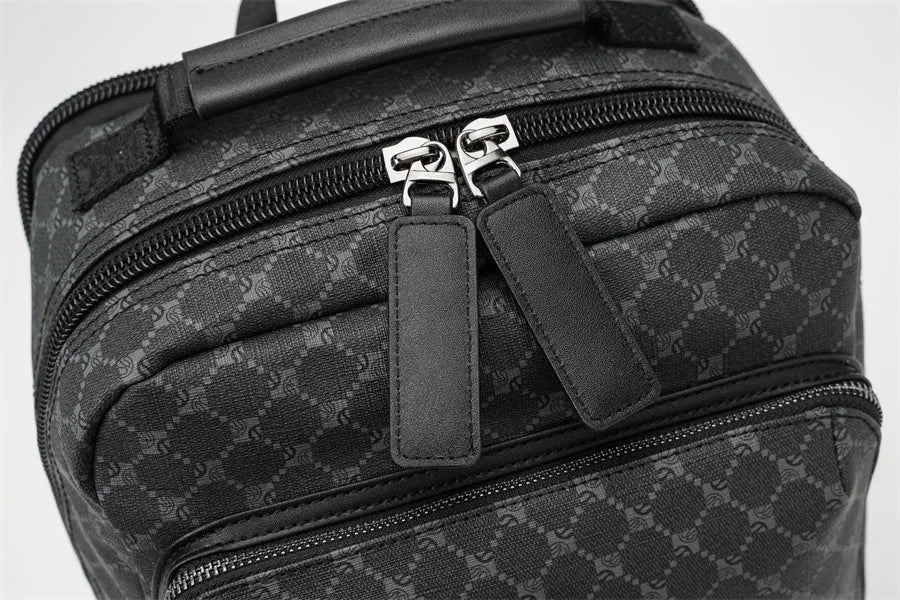 Fashion Business Men Backpack Luxury Double Layer Men's Backpacks Floral Plaid Laptop Backpack Male Schoolbag Travel Back Bag - Clikcy