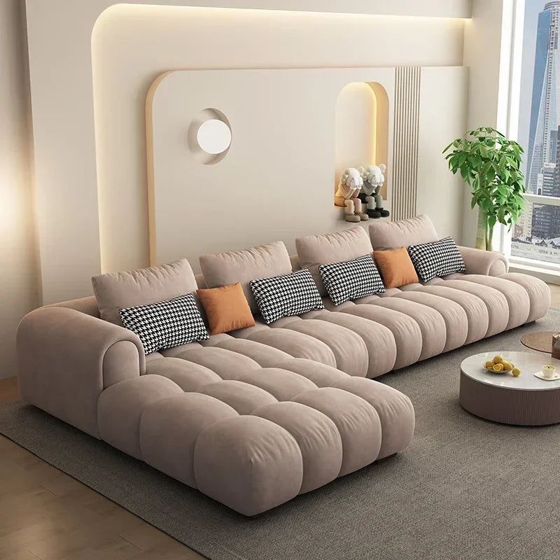 Large Filler Beige Sofas Wood Design Reclining Designer Luxury Couch Lounges Modular Nordic Divano Soggiorno Unique Furniture - Clikcy