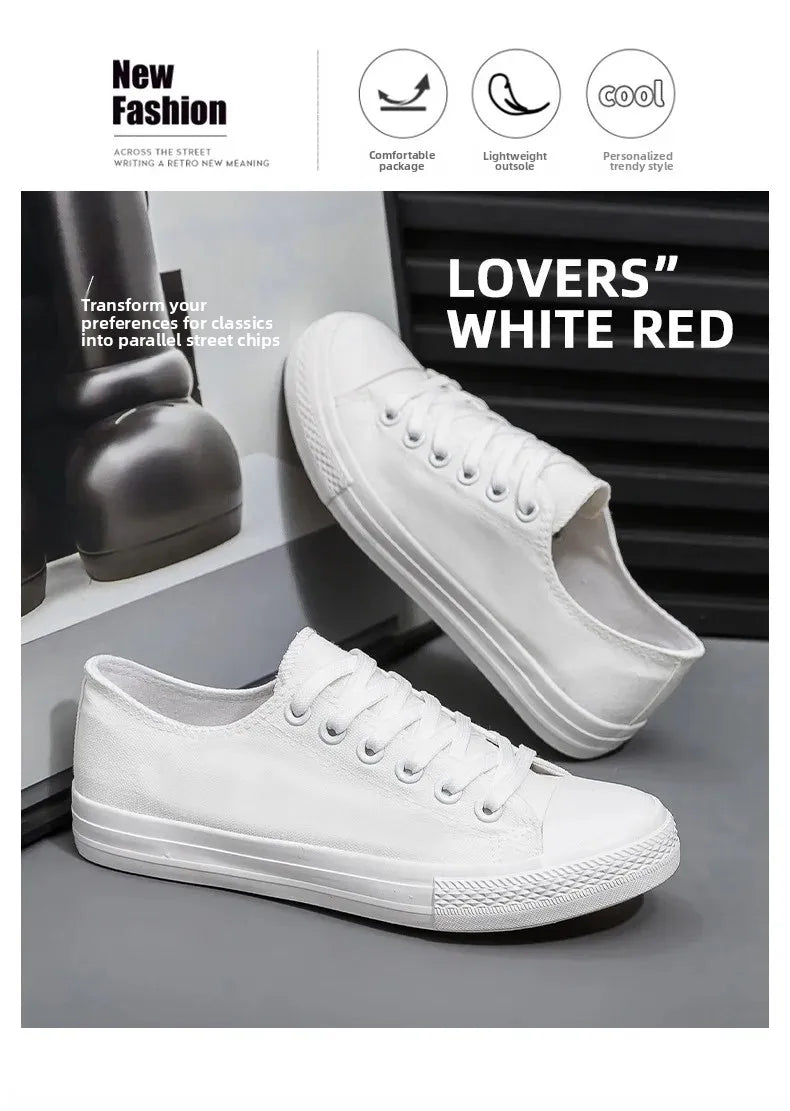 Men's All-Black Low-Top Canvas Shoes Spring Casual Sports Flat Bottom Couple's Sulfurization Flats Unisex Slip-On Sneakers