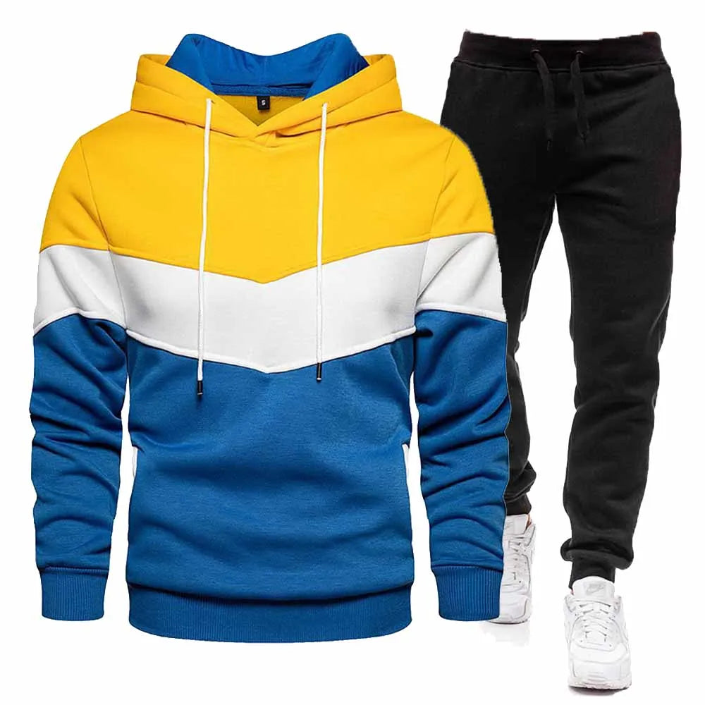 2024 Fashion Men's Tracksuit Sets Hoodie and Pants Women Solid Color Hooded Pullover+Pants Suit Casual Sportswear Sets Male - Clikcy