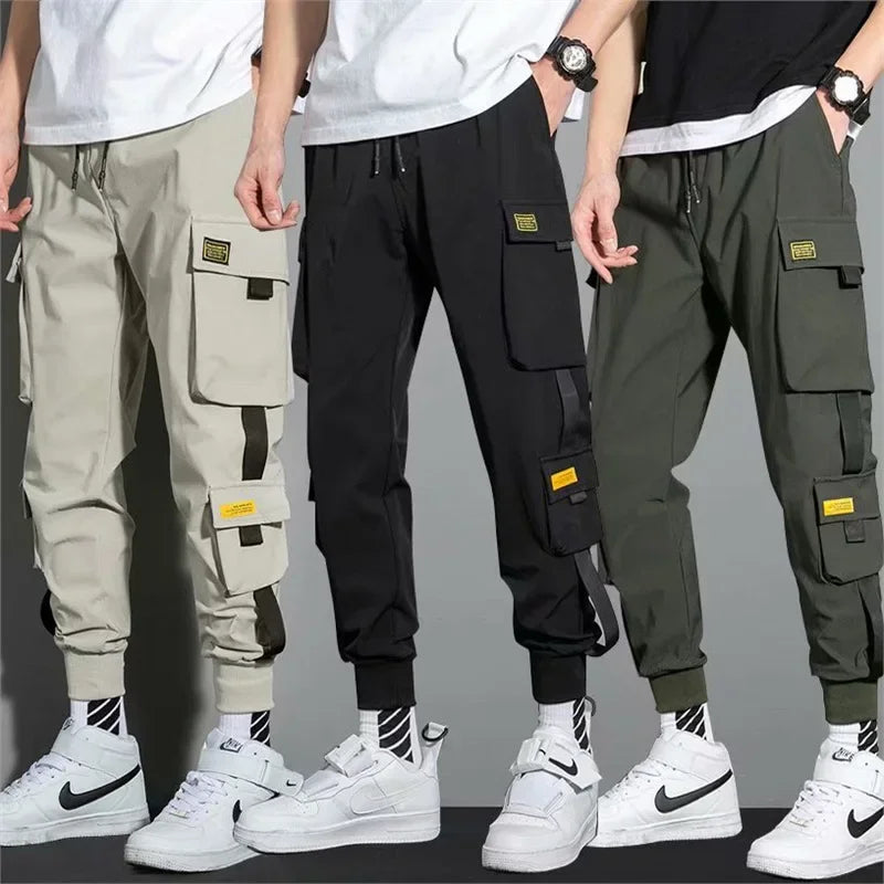 Men's Cargo Pants Summer Thin Work Trousers Loose-Fit Plus Sizes Casual Pants Sweatpants For Men - Clikcy