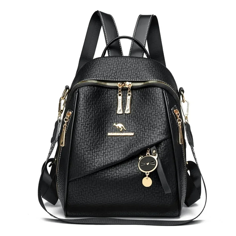 New Luxury Design Leather Women Backpack Casual School Bag for Teenager Girls Travel Back Pack Ladies Bagpack Mochilas Sac A Dos - Clikcy