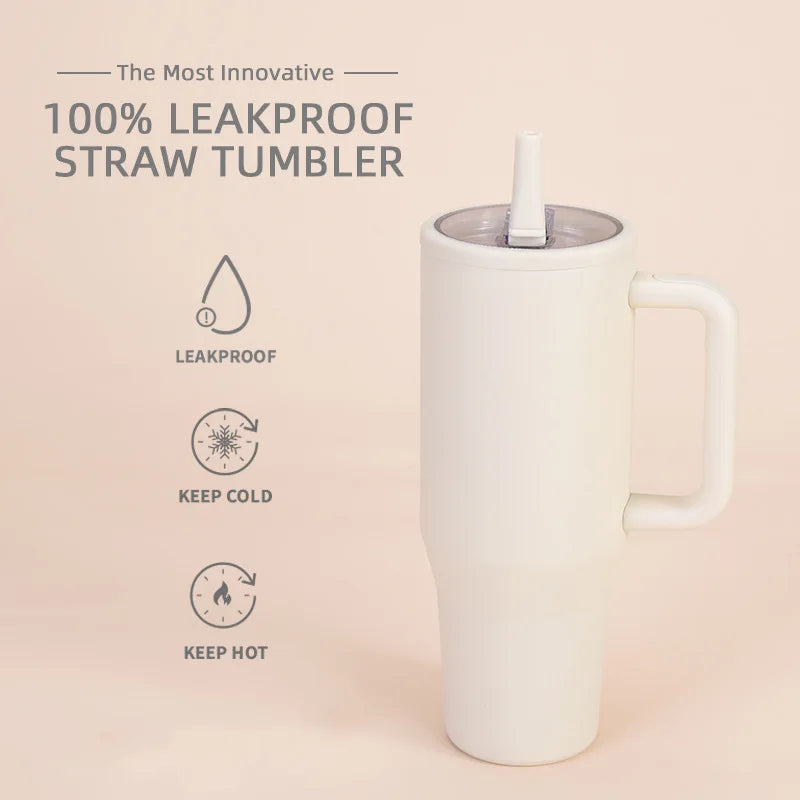 40 Oz Vacuum Flask Cup Thermos water Bottle Thermal Mug Large Capacity Stainless Steel Cold and Hot Tumbler Travel Car coffee - Clikcy