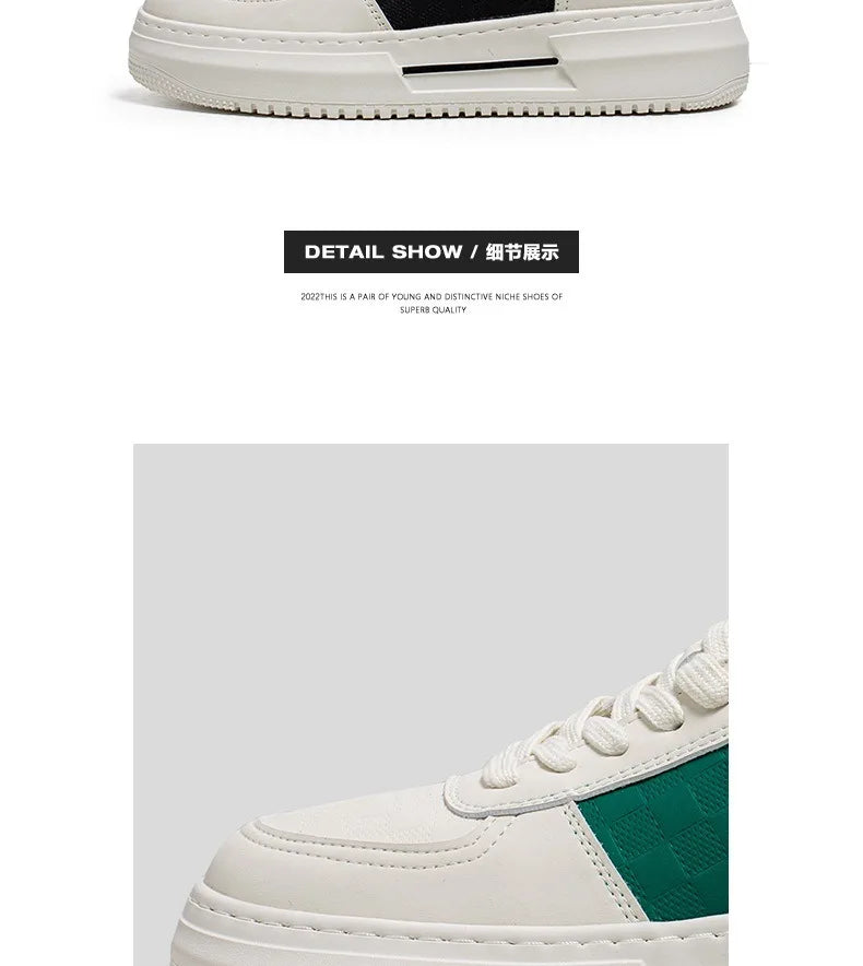 Men's Casual Shoes 2025 New Fashion Platform Shoes Outdoor Casual Sneakers Men Street Skate Shoe Lace-up Shoes Zapatillas Hombre - Clikcy