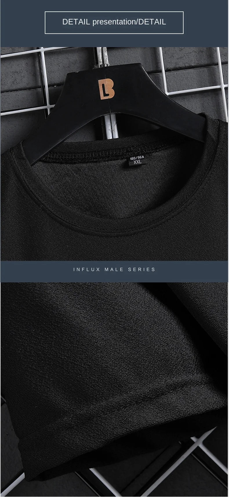 Summer new men's round neck quick drying casual sports fitness breathable short sleeved+shorts set two-piece set - Clikcy