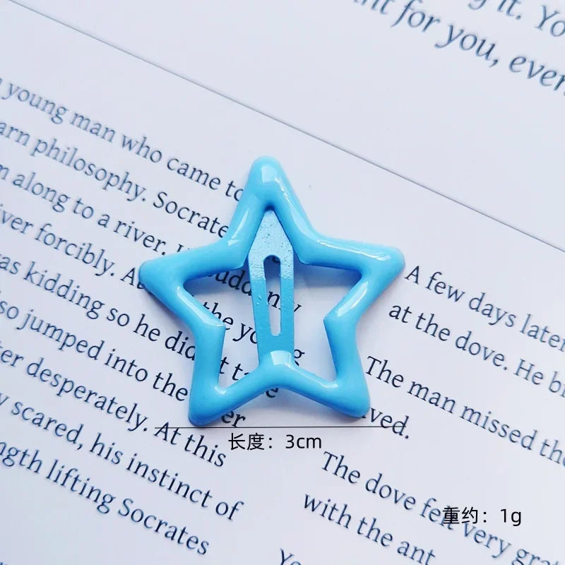 10pcs Colorful Star BB Hair Clips Girls Y2K Cute Star Barrettes Women Simple Metal Snap Clip Headdress Hair Jewelry Accessories - Clikcy