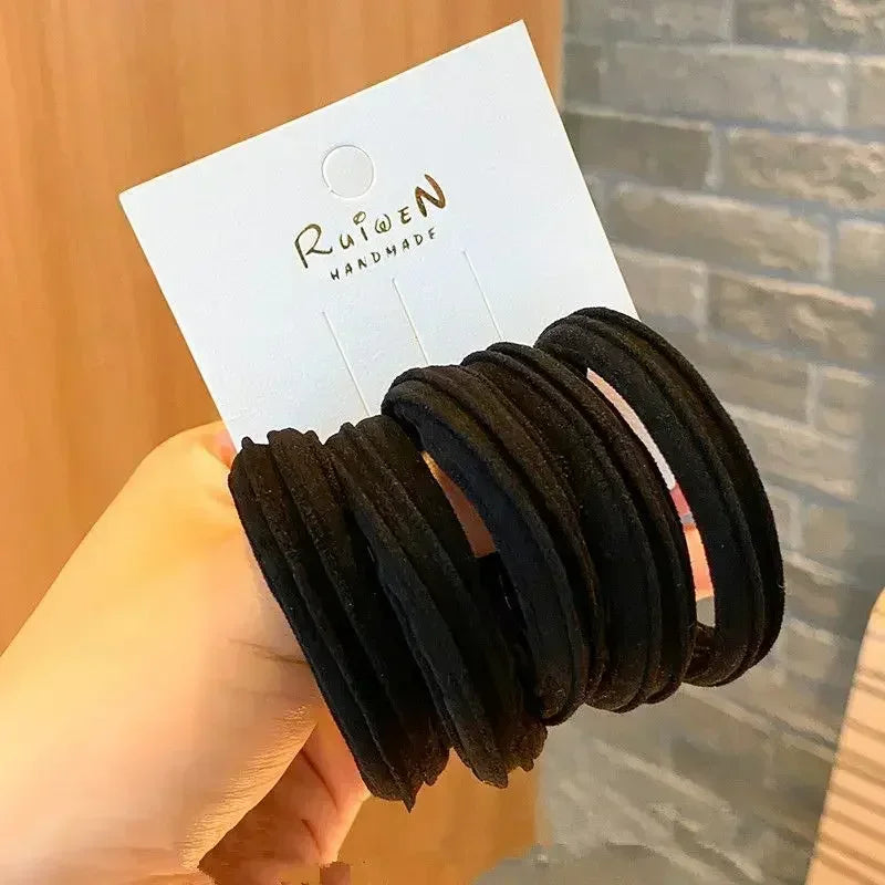 5pcs/Bag Women High Elastic Seamless Hair Rope Durable Girls No Crease Ponytail Holder Rubber Band Hair Accessories - Clikcy
