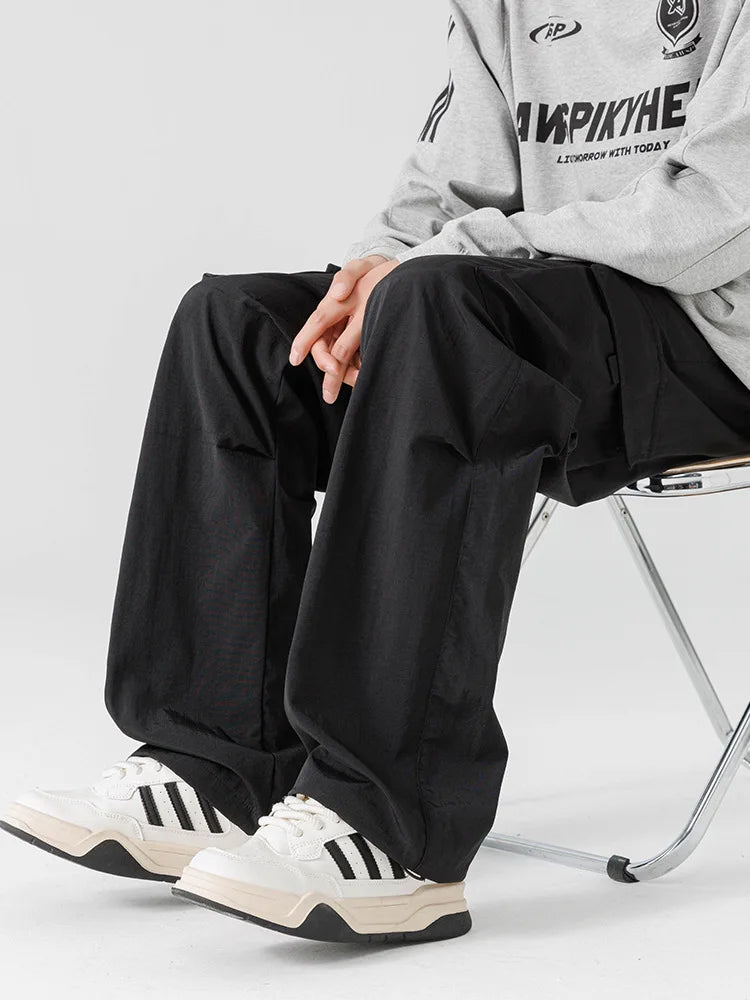 Plus Size 10xl 9xl 8xl Men's Straight Cargo Pants Spring Summer Multi-Pockets Streetwear Wide Leg Casual Baggy Straight Trousers - Clikcy