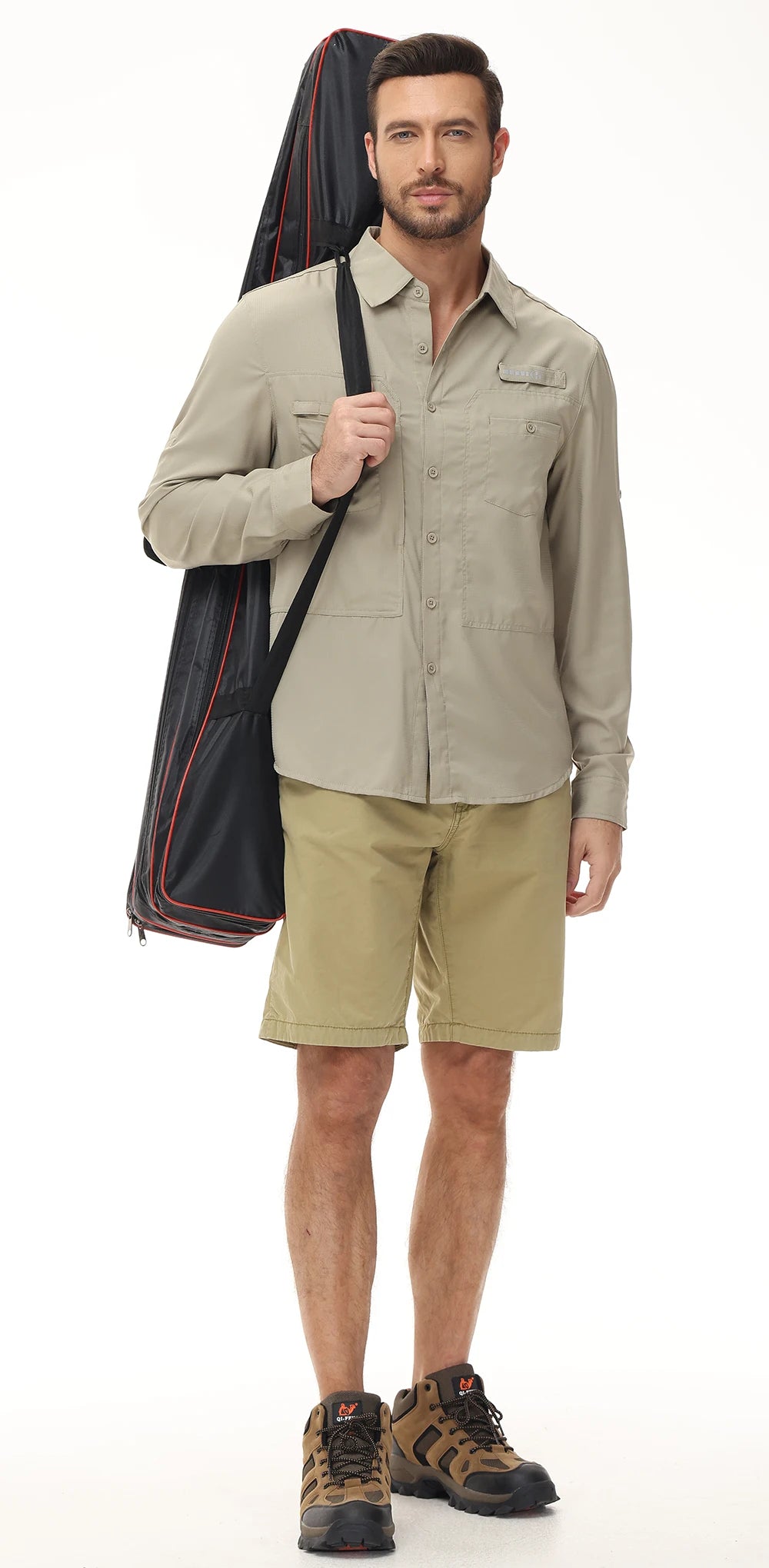 Men's UPF 50+ Casual Long Sleeve Fishing Shirts, Sun Protection Lightweight Breathable Button Down Fishing Shirt with Back Mesh - Clikcy