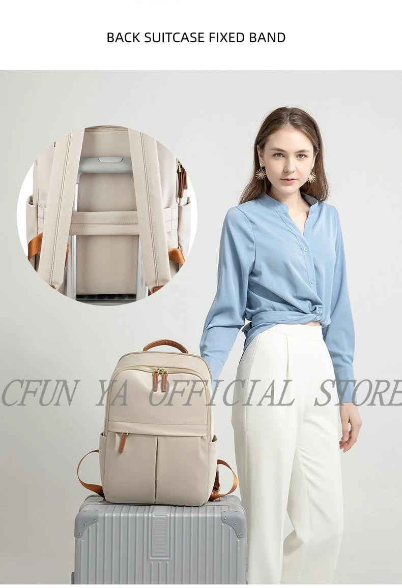 CFUN YA Luxury  2024 Summer Trend Women Backpack 14 Inch Laptop Bag Pack Travel Student Schoolbag Teen Girls Bookbag рюкзак женс - Clikcy