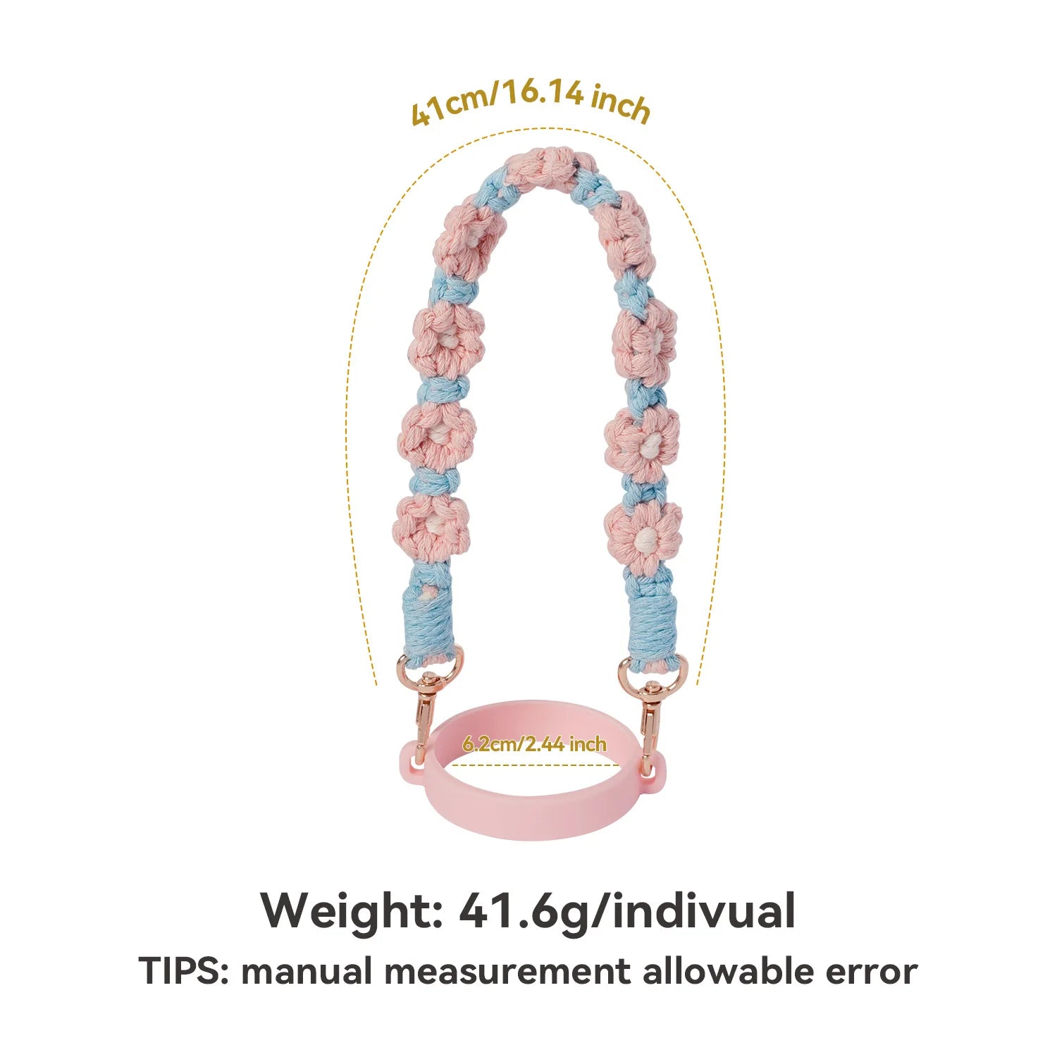 Amazon's popular Stanley daisy flower water cup hanging rope, food grade silicone ring, portable kettle cup strap - Clikcy