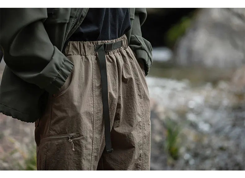 TFETTERS Autumn Men Cargo Pants 2025 Multi Pocket Waterproof Solid Color Casual Pants 100% Nylon Outdoors Tourism Men Clothes - Clikcy