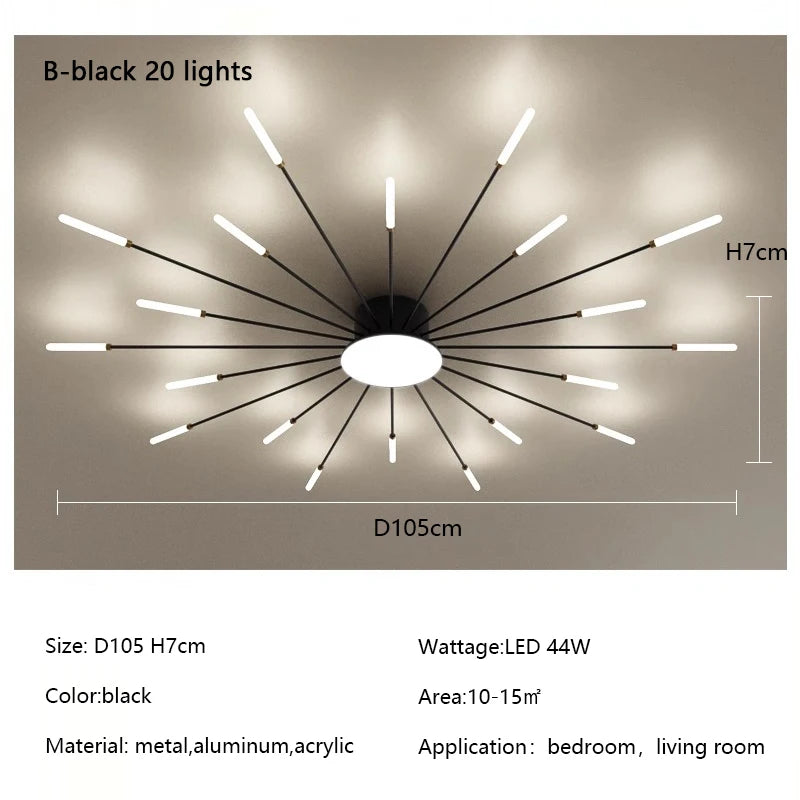Modern Creativity Fireworks Led Ceiling Lights Living Dining Room Ceiling Chandeliers Lighting Bedroom Luster Lamps Luminaire