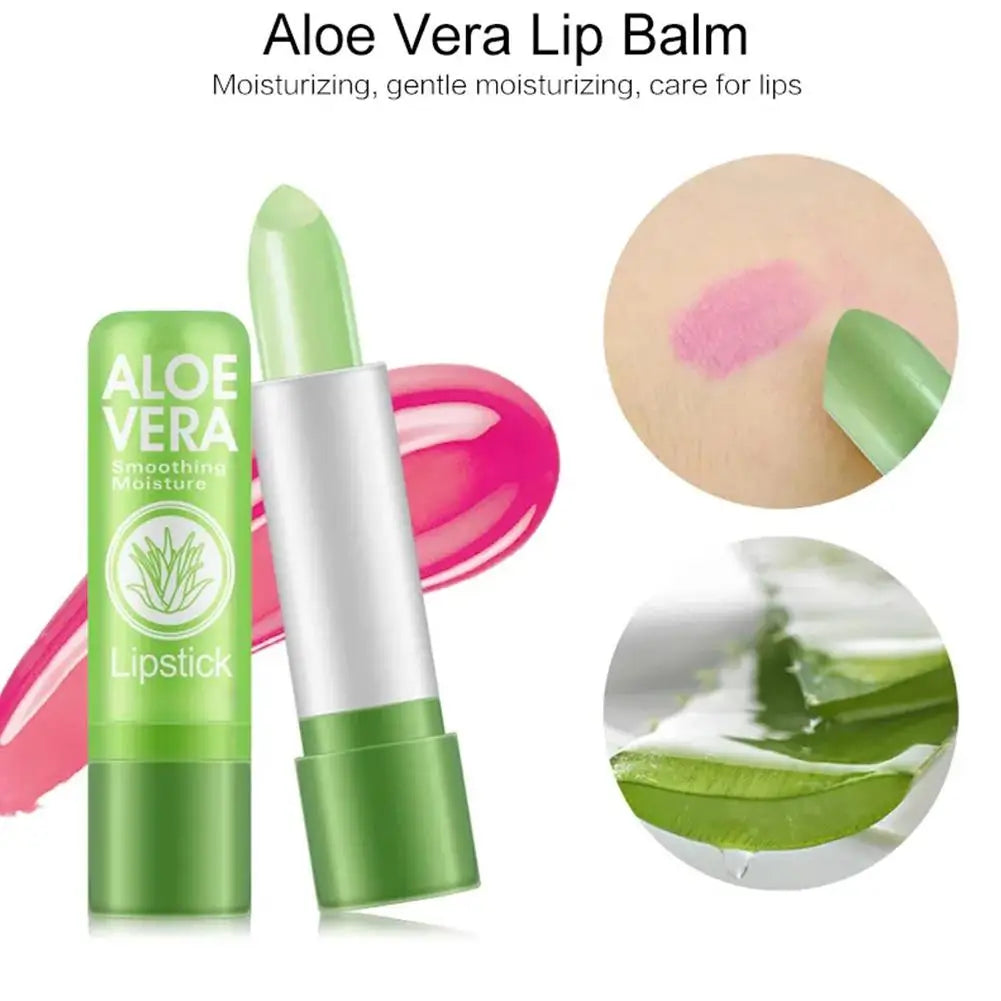 Aloe Vera Lipstick Color Changing Lip Balm Lasting Moisturizing Moisturizing Waterproof Temperature Change Lip Balm - Clikcy