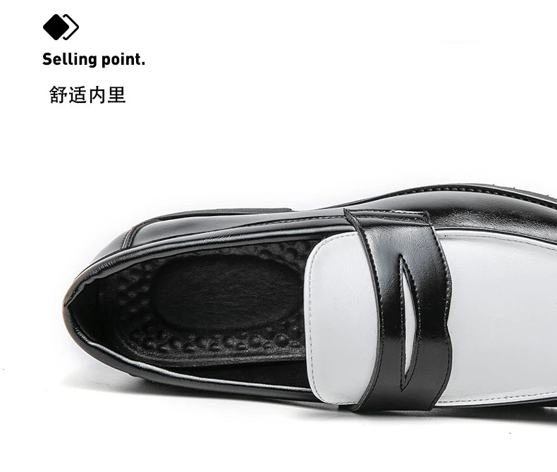 Trend Leather Shoes For Men Comfortable Slip On Loafers Yuppie Brogue Shoes Men British Style Formal Leather Men’s Dress Shoes - Clikcy