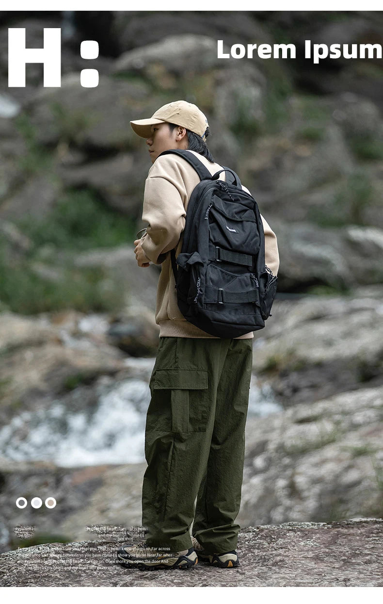 TFETTERS 2025 Autumn Casual Pants Men Waterproof  Thin Mid Waist Solid Color Men Cargo Pants Tourism Outdoors Riding Trousers - Clikcy