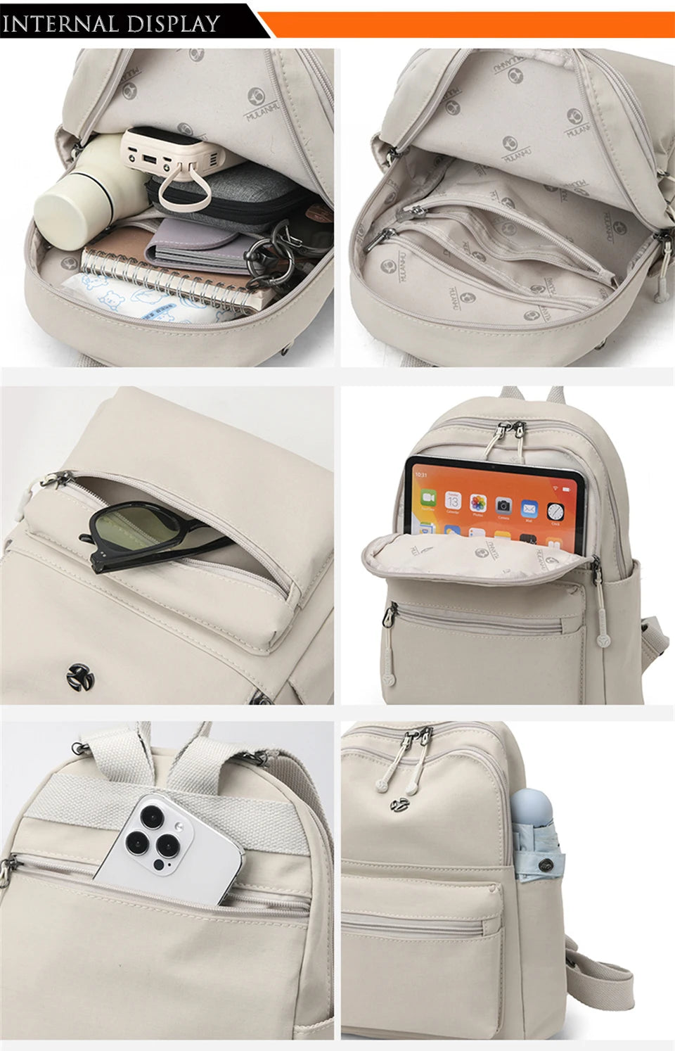 Casual Multi Pockets Backpacks for Women Waterproof Nylon Daypack Women Lightweight Back Pack Ladies Large Capacity Travel Bags - Clikcy